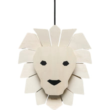 Houten hanglamp kinderkamer | Leeuw - blank - toddie.nl ®