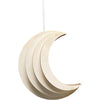 Lampe suspendue en bois chambre d'enfant | Lune - naturel
