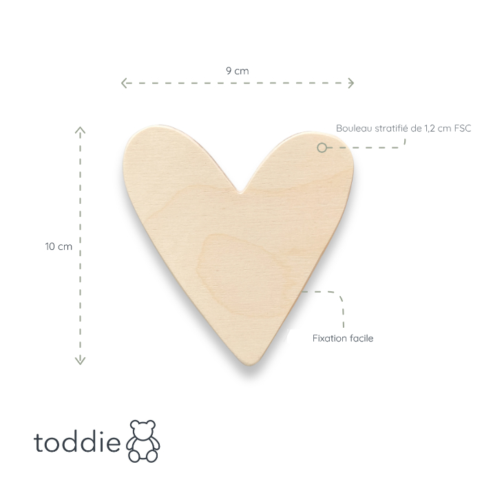 Crochets muraux en bois brut pour chambre d’enfant | Nuage et cœur - toddie.fr