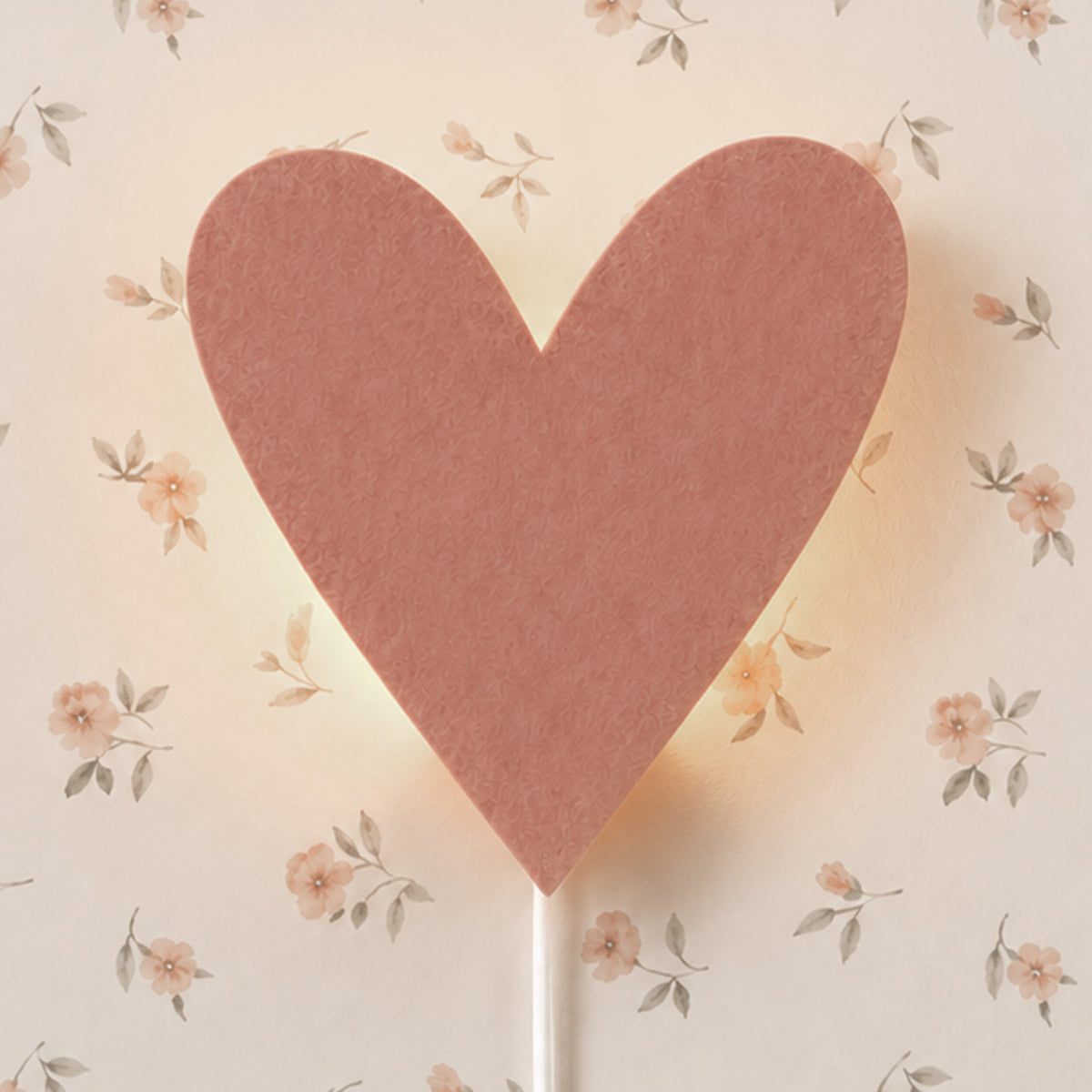Applique murale en feutre pour chambre d'enfant | cœur - rose