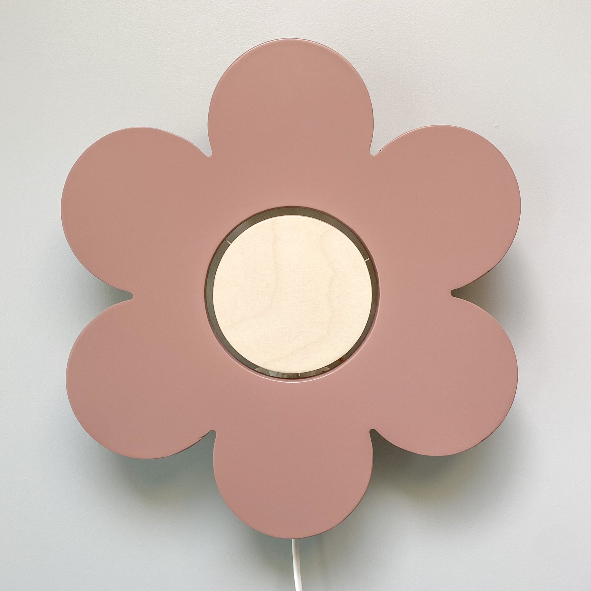 Houten wandlamp kinderkamer | Bloem - Terra roze - toddie.nl