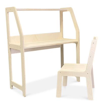 Moodie montessori houten bureau kinderkamer 2-7 jaar | Met stoel - blank - toddie.nl ®