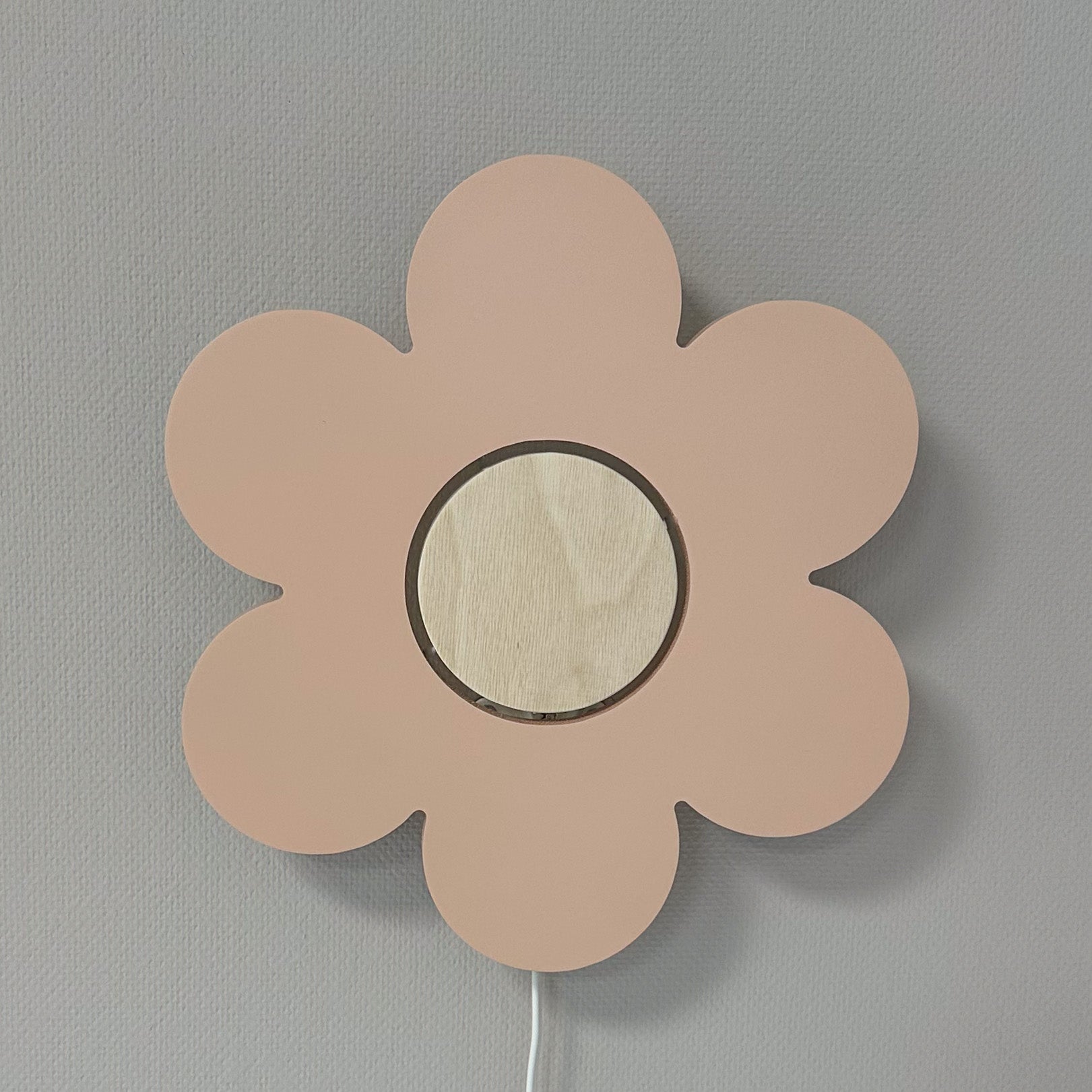 Applique murale en bois chambre d'enfant | Fleur - pêche