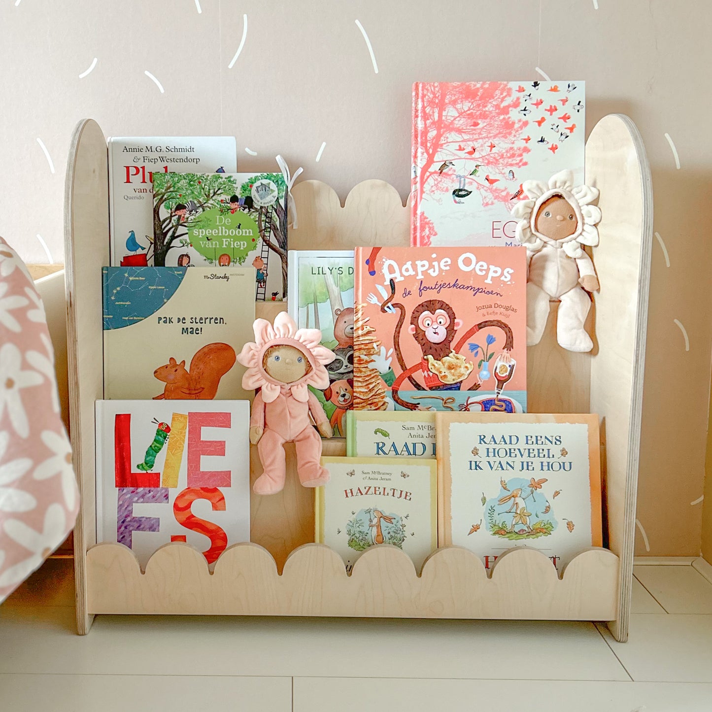 Bubble Montessori boekenkast kinderkamer | 3 treden - blank - toddie.nl ®