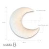 Coussin décoratif chambre d’enfant | Lune - broderie mousseline - toddie.fr
