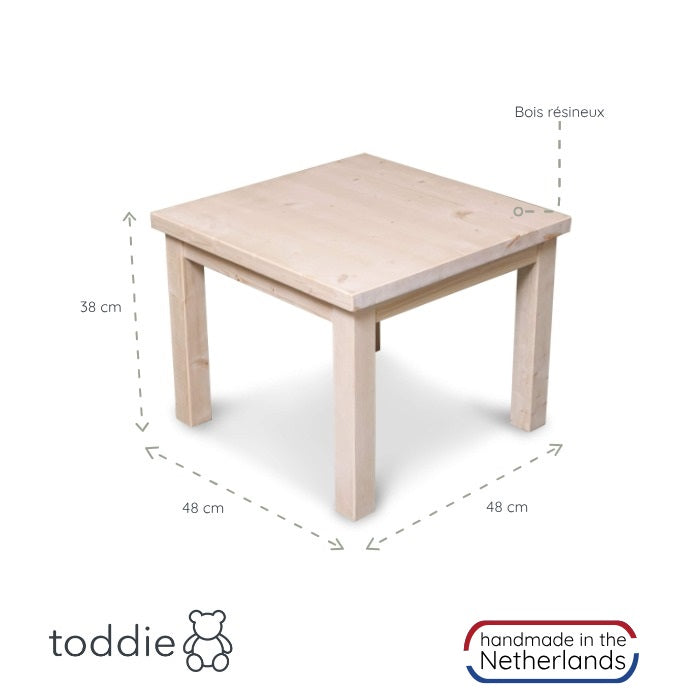 Set de meubles enfants en bois 1-3 ans | Kiddo table + 2 chaises - naturel