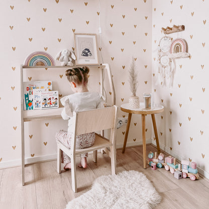 Moodie montessori houten bureau kinderkamer 2-7 jaar | Met stoel - blank - toddie.nl ®
