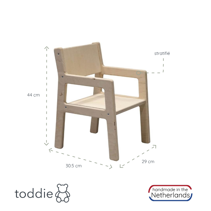 Chaise enfant en bois 1-4 ans | Kiddo - naturel - toddie.fr
