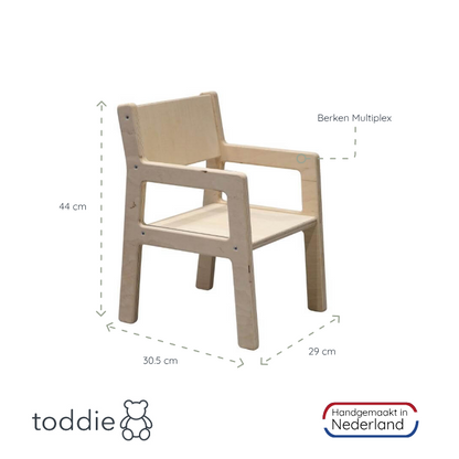 Houten kinderstoeltje 1-4 jaar - blank - toddie.nl