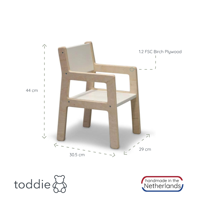Set de meubles enfants en bois 1 à 4 ans | Blanc | table + 2 chaises - toddie.fr