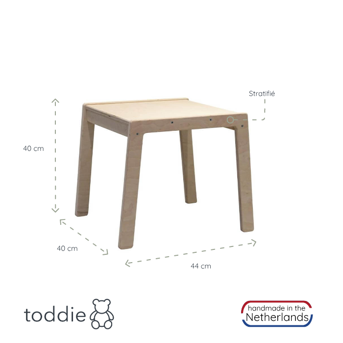Table enfant en bois 1-4 ans - naturel - toddie.fr