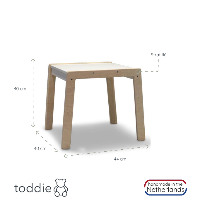 Set de meubles enfants en bois 1 à 4 ans | Blanc | table + 2 chaises - toddie.fr