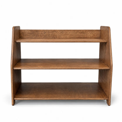 Étagère à jouets Montessori Moodie 3 étagères wengé – vue de face