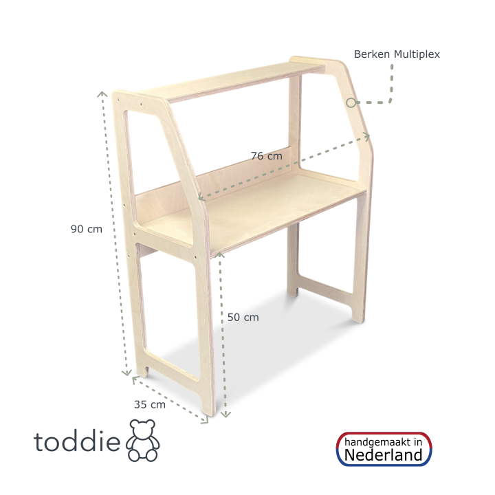 Montessori bureau en bois chambre d'enfant 2-7 ans - naturel