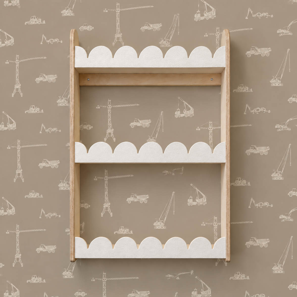 Bibliothèque murale enfant Montessori | Bubble, 3 étagères – feutre vieux rose