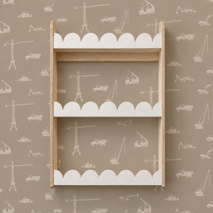Bibliothèque murale enfant Montessori | Bubble, 3 étagères – feutre vieux rose