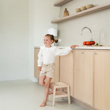 Montessori subtiele leertoren | Houten opstapje, krukje - blank - toddie.nl ®