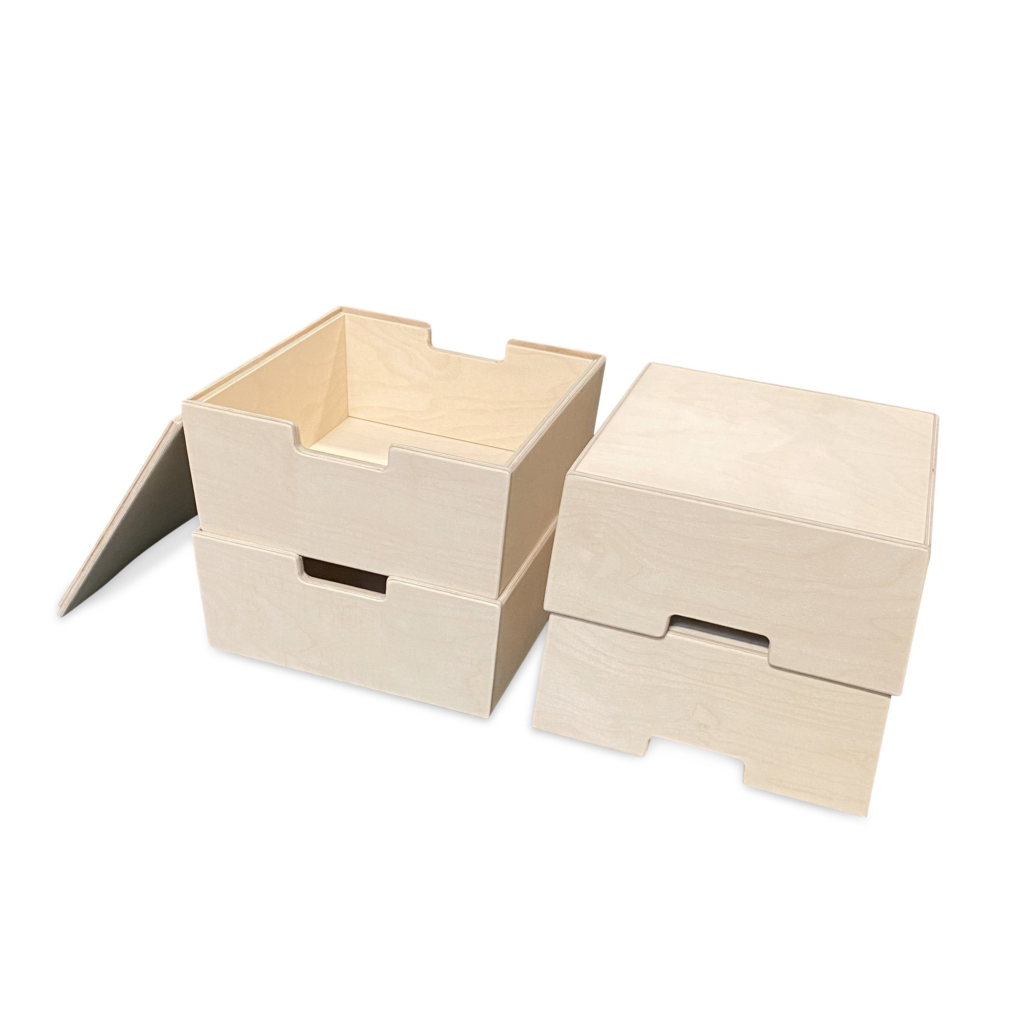 Montessori coffres de rangement chambre d'enfants | Caisses en bois empilables comme marchepied - naturel - toddie.fr
