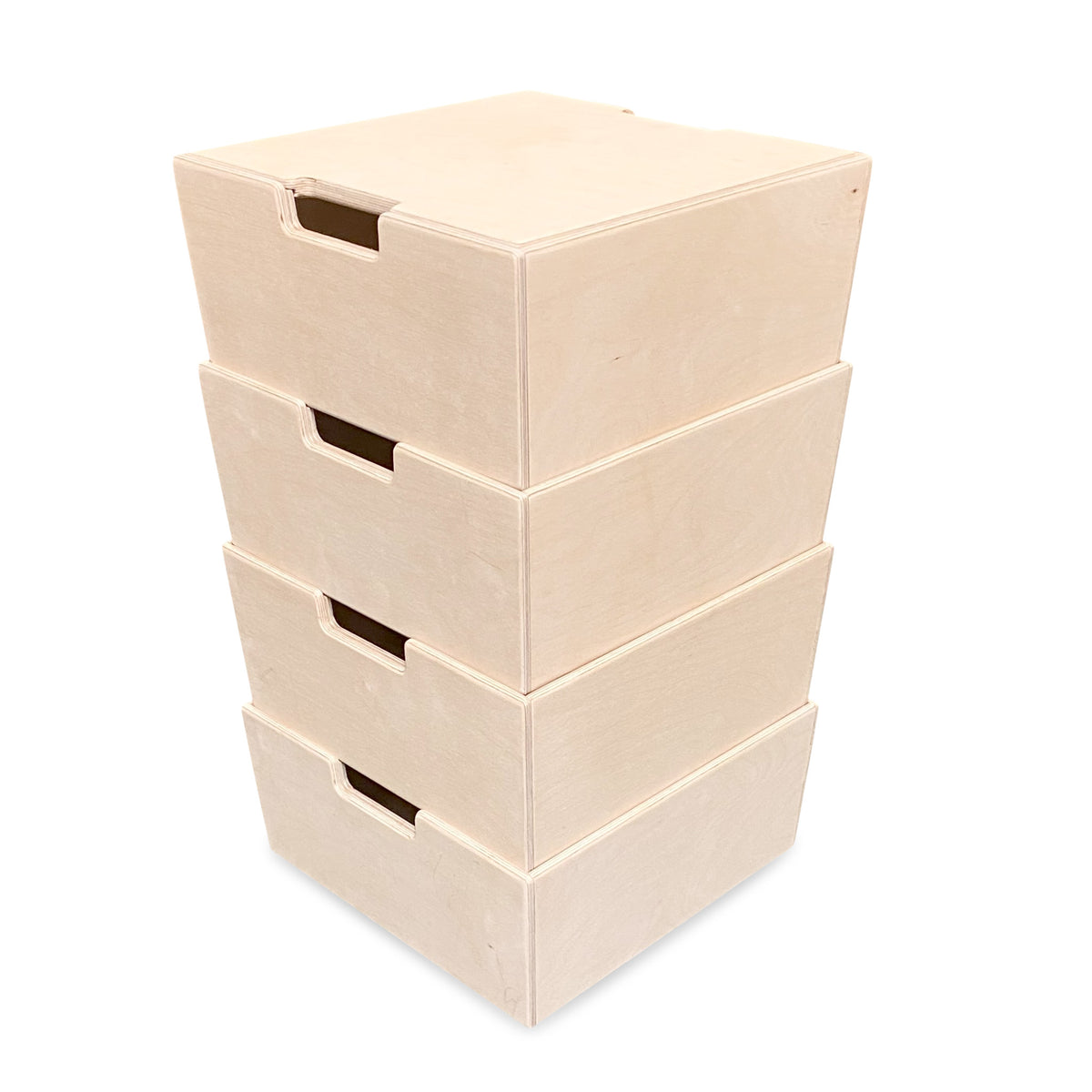Montessori opbergkisten kinderkamer | Stapelbare houten kisten als opstapje - blank - toddie.nl ®