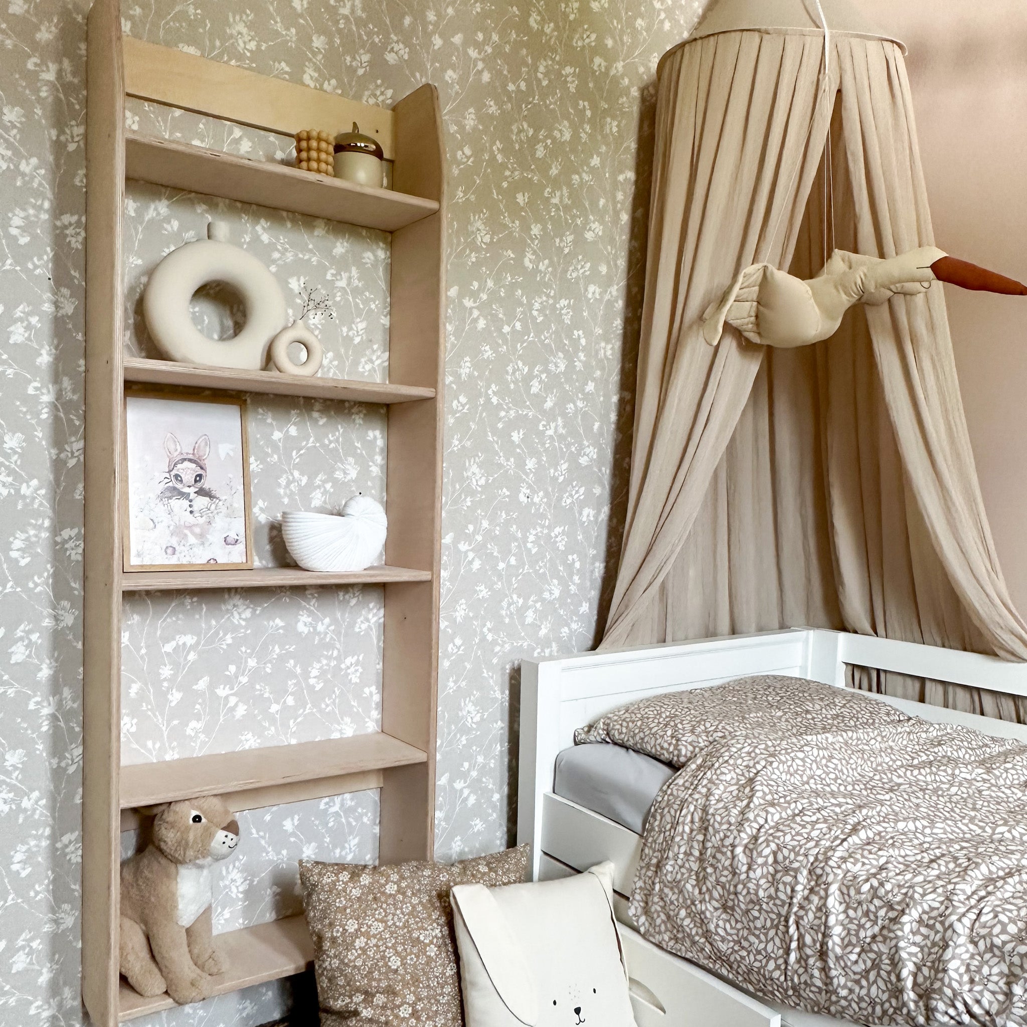 Montessori armoire murale ouverte chambre d'enfant | 5 étagères - naturel - toddie.fr