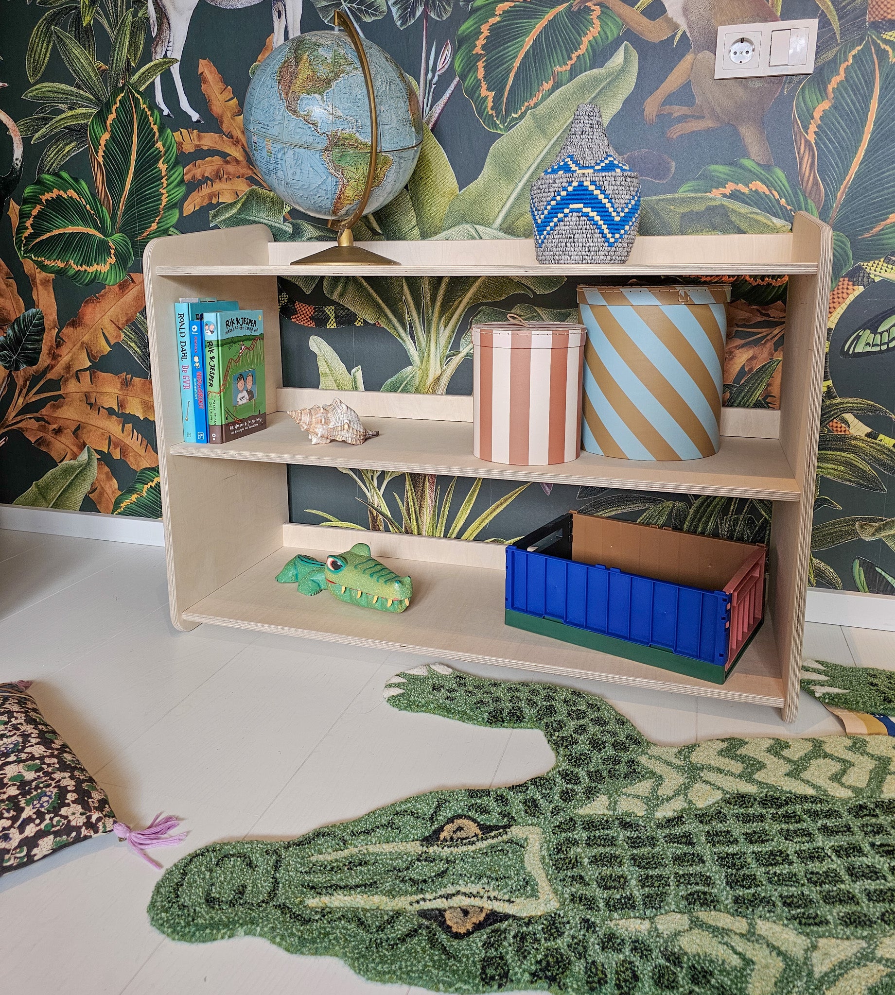 Montessori meuble à jouets | Étagère à livres 3 étagères - naturel