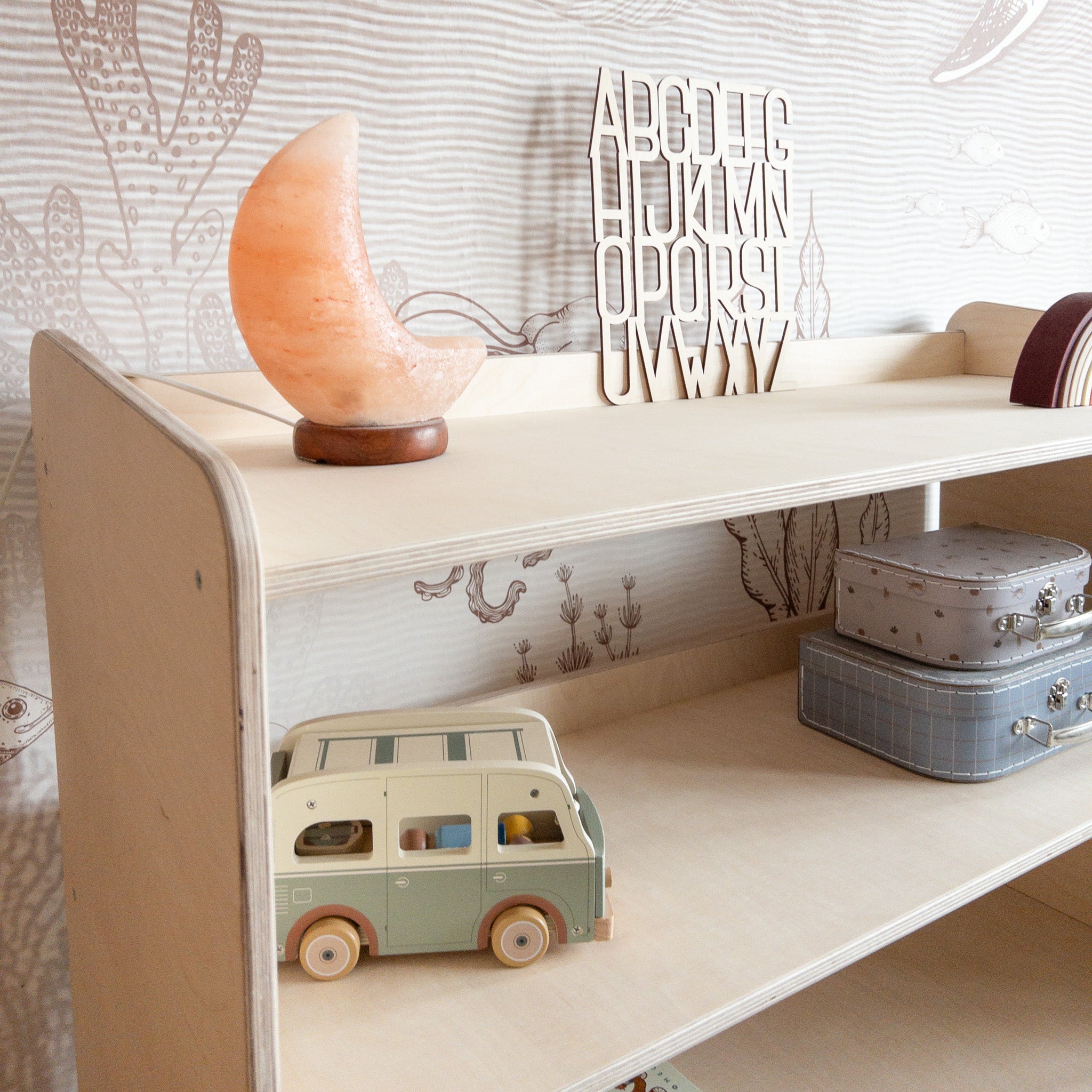 Montessori meuble à jouets | Étagère à livres 4 étagères - naturel