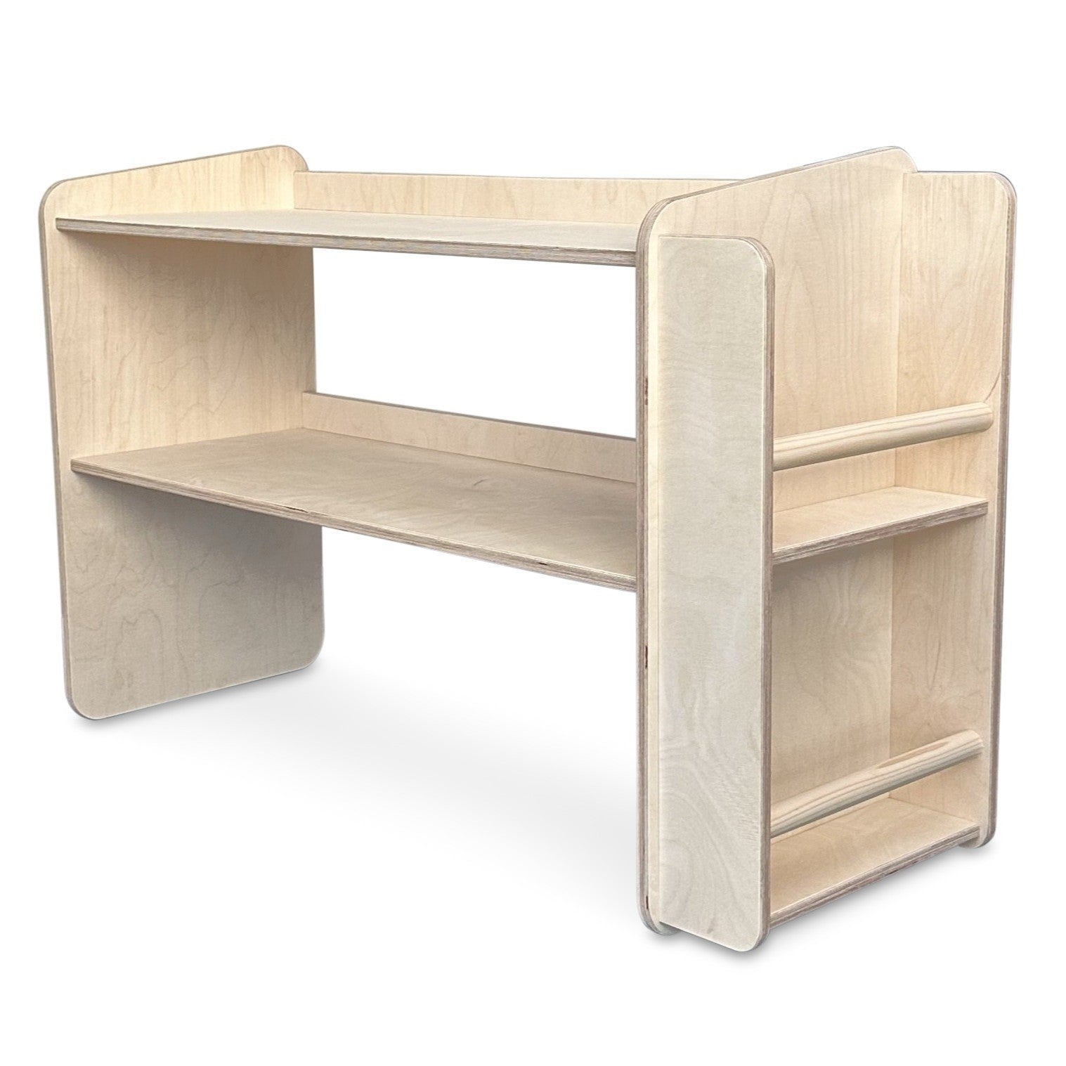 Jollie montessori open speelgoedkast met zijkant boekenrek | Boekenkast 2 planken - blank - toddie.nl ®