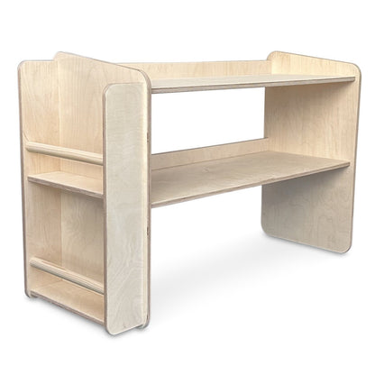 Jollie montessori open speelgoedkast met zijkant boekenrek | Boekenkast 2 planken - blank - toddie.nl ®