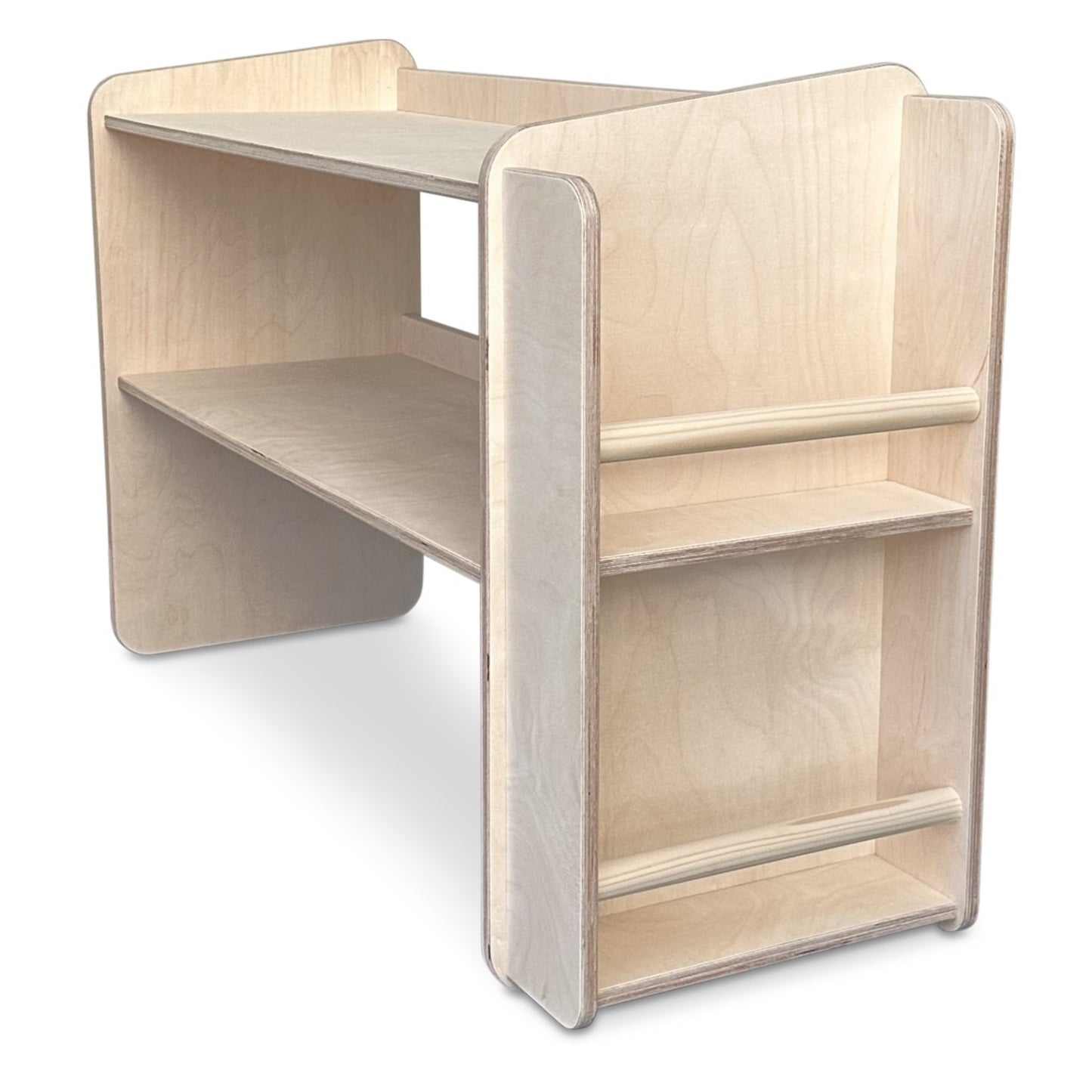 Jollie montessori open speelgoedkast met zijkant boekenrek | Boekenkast 2 planken - blank - toddie.nl ®