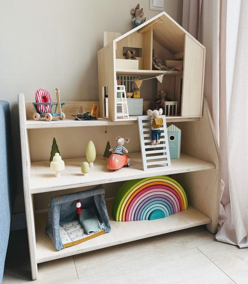 Montessori meuble de jeu | Meuble de rangement enfants - naturel - toddie.fr