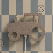 Applique murale enfant en feutre | Tracteur – beige sable