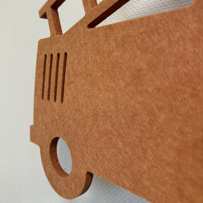 Applique en feutre camion de pompiers terracotta – gros plan sur le feutre PET