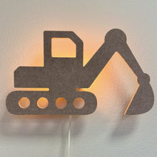 Applique en feutre pelleteuse beige sable – lampe allumée