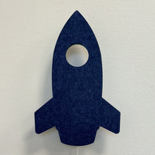 Applique en feutre fusée bleu nuit – lampe éteinte