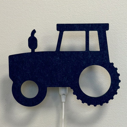 Applique en feutre tracteur bleu nuit – lampe éteinte