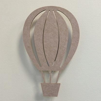 Applique en feutre montgolfière beige sable – lampe éteinte