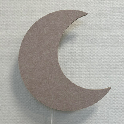 Applique en feutre lune beige sable – lampe éteinte