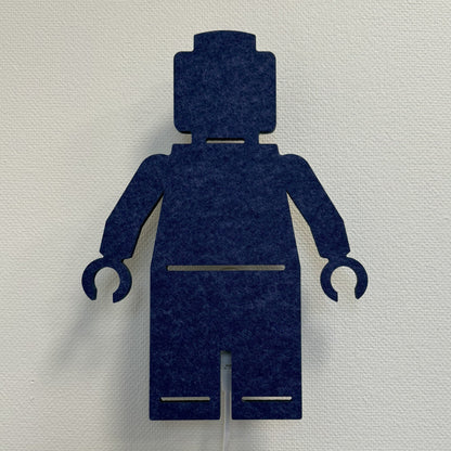Applique en feutre petit personnage bleu nuit – lampe éteinte
