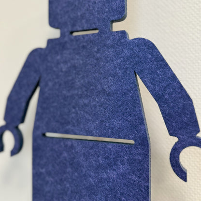 Applique en feutre petit personnage bleu nuit – gros plan sur le feutre PET