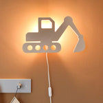 Applique murale en bois chambre d'enfant | Pelleteuse - naturel