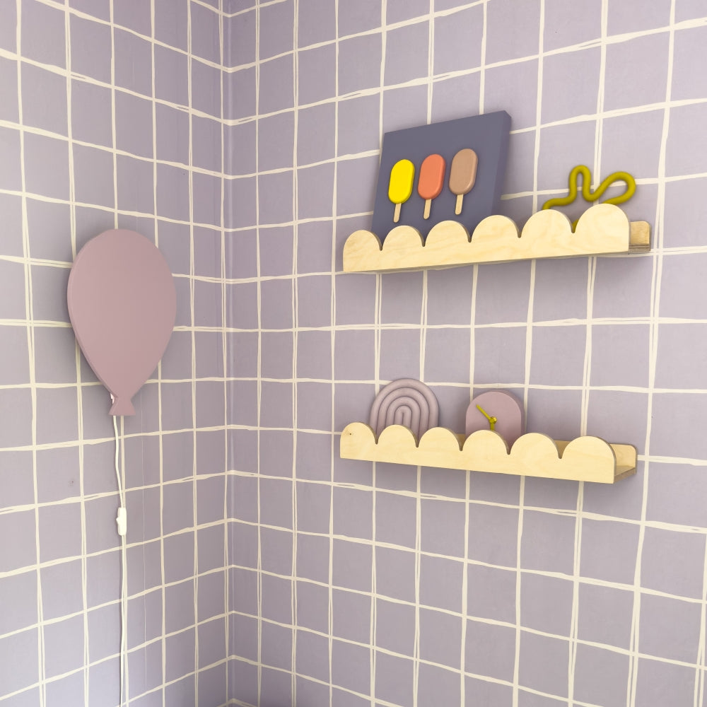 Houten wandlamp kinderkamer | Ballon - Lila - toddie.nl ®