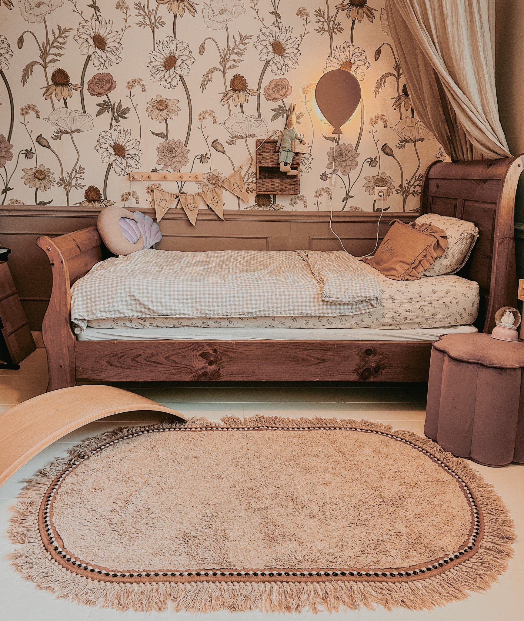 Houten wandlamp kinderkamer | Ballon - Terra roze - toddie.nl ®