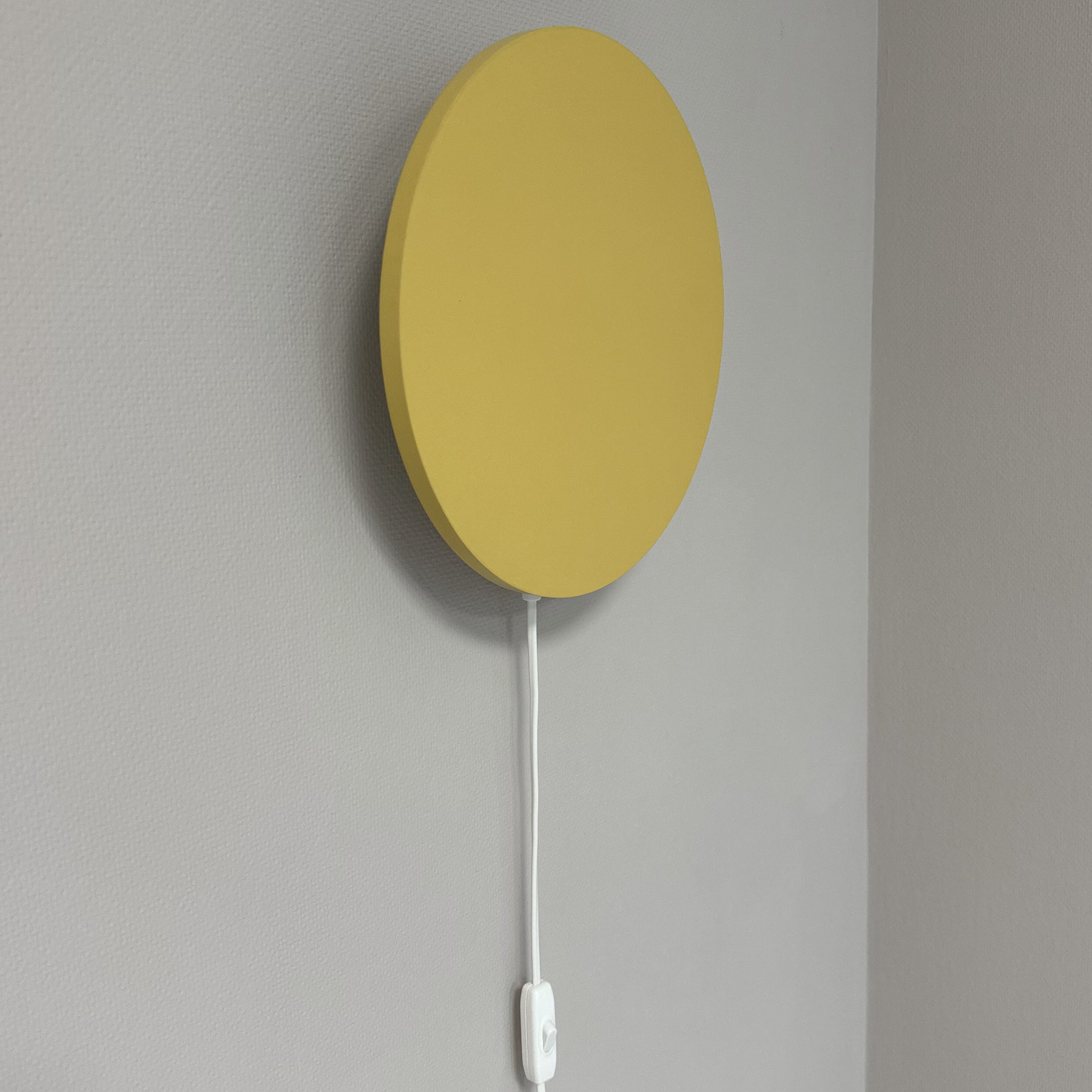 Houten wandlamp kinderkamer | cirkel true joy yellow - toddie.nl ®