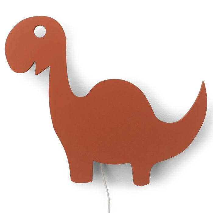 Houten wandlamp kinderkamer | Dino - baksteen rood - toddie.nl