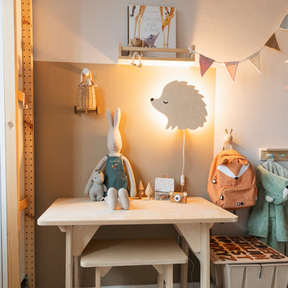 Houten wandlamp kinderkamer | Egel - blank - toddie.nl