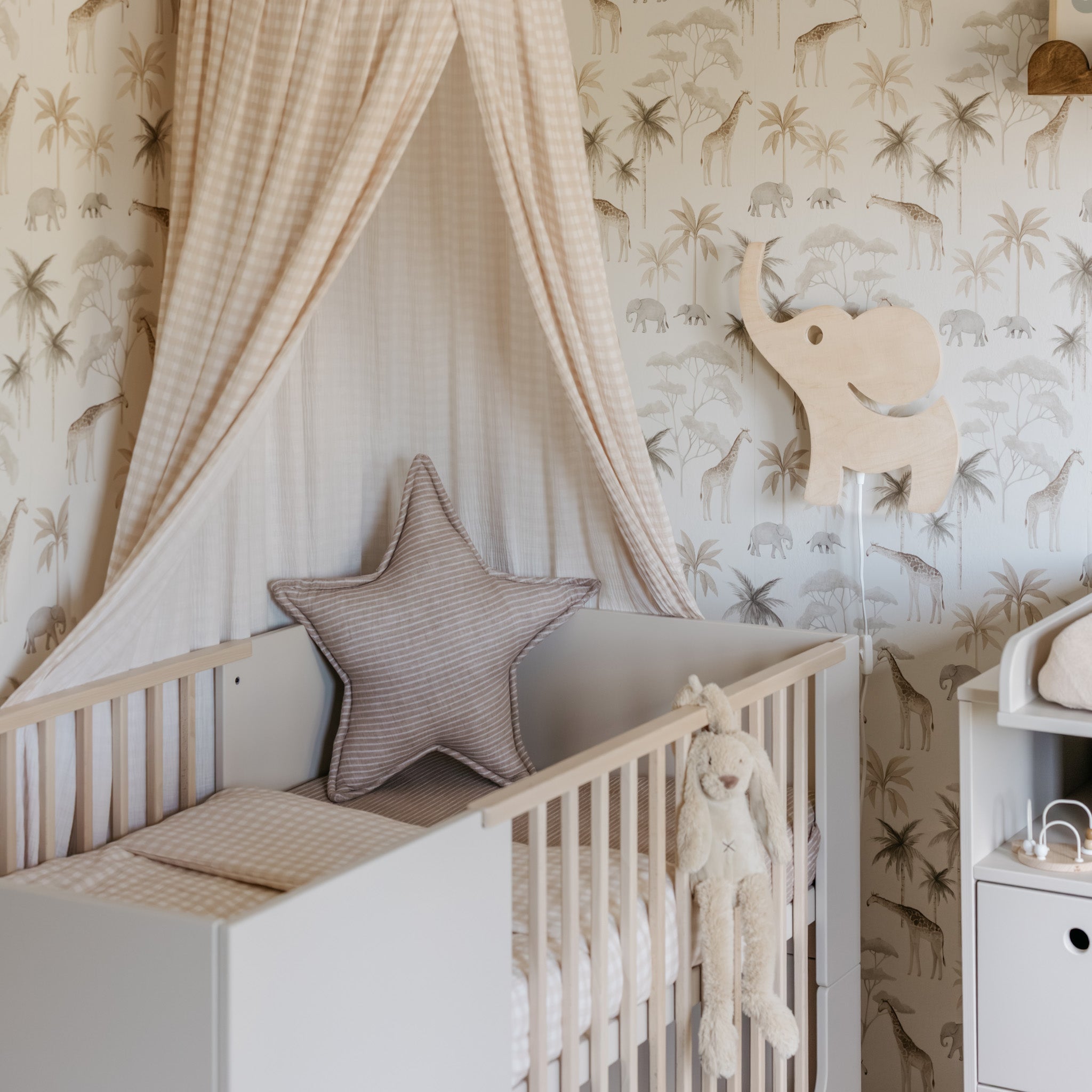 Applique murale en bois chambre d'enfant | Éléphant - naturel - toddie.fr