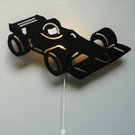 Applique murale en bois chambre d'enfant | Voiture de course, Formule 1 - noir