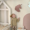 Applique murale en bois chambre d'enfant | Licorne - terre rose