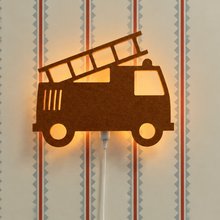 Applique murale enfant en feutre | Camion de pompiers – terracotta