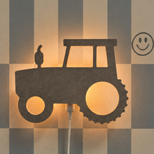 Applique murale enfant en feutre | Tracteur – beige sable
